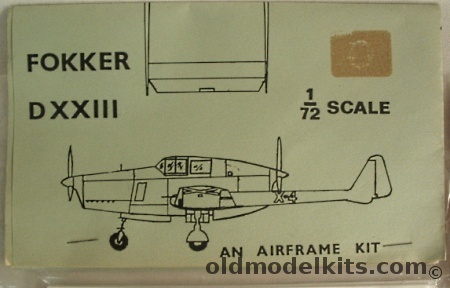 Airframe 1/72 Fokker DXXIII (D-XXIII), 4 plastic model kit